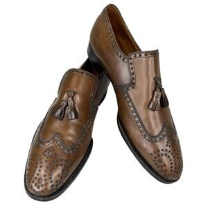 Ambassador Mens Dress Shoes Hollaus Collection Brown 8 C Tassel Slip On
